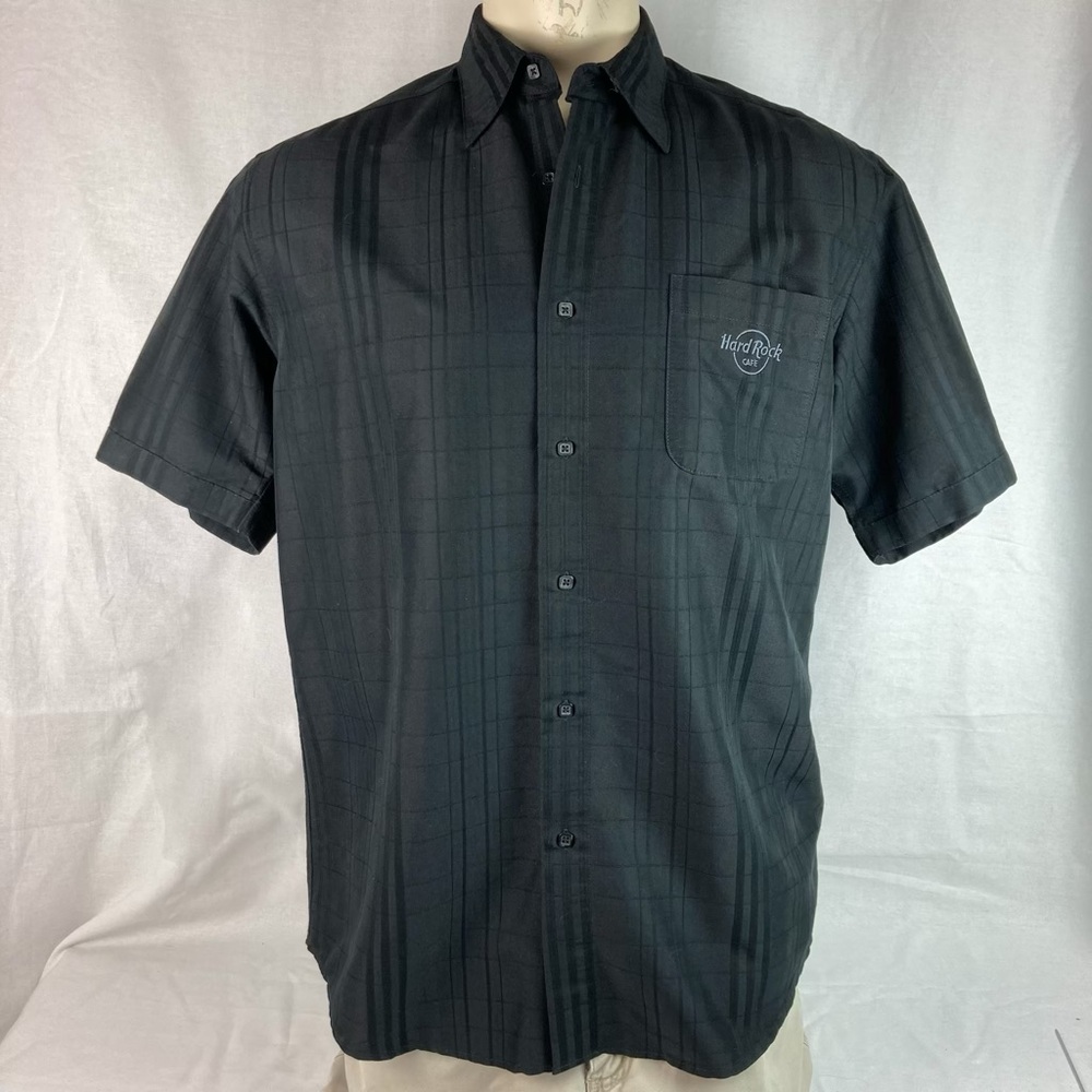 Hard Rock Cafe Las Vegas Black Short-Sleeve Button-Down Shirt Men’s L